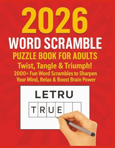 2026 Word Scramble Puzzle Book for Adults