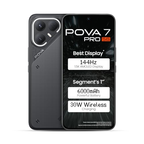Pova 7 Pro 5G (Geek Black, 8GB+128GB) with No Cost EMI/Additional Exchange Offers