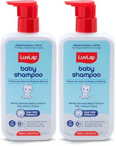LuvLap Milky Soft Baby Shampoo with Vitamin E & Coconut Oil, Shea Butter (600 ml x Pack of 2)