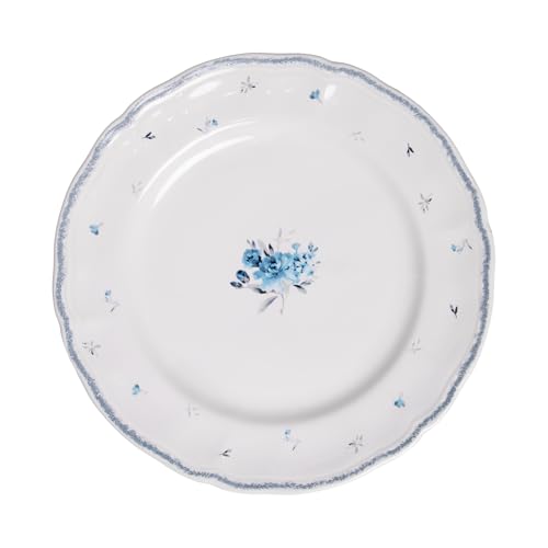 WOLFF - Prato Raso Florescer 27cm Azul Cerâmica