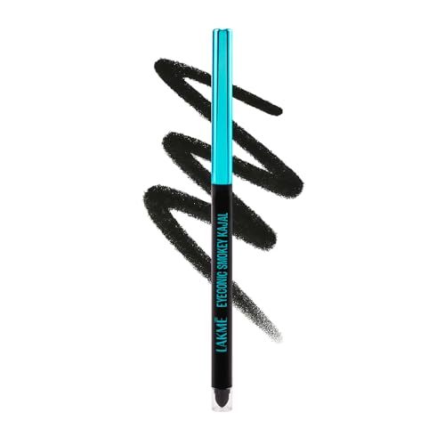 LAKME 9-5 Eyeconic Smokey Kajal, Black, 0.35g, for Smokey Eye Perfection, with 2x Darker Pigment, Smudge-Proof and Waterproof, Long-Wear Formula