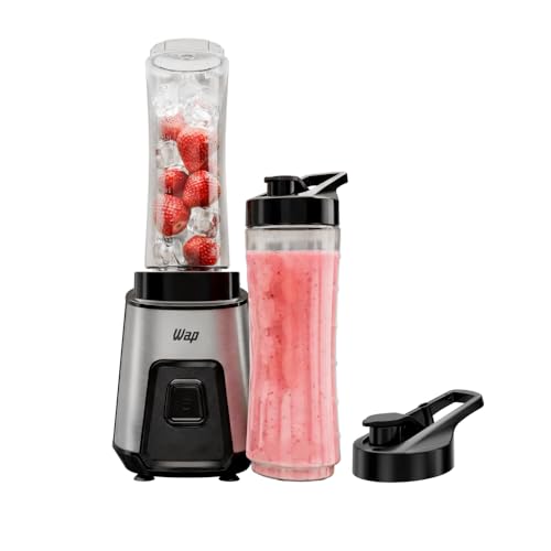 WAP Mini Liquidificador Portátil Blender Go 300W ​Com 2 Copos Squeeze Tampa e Alça 127V