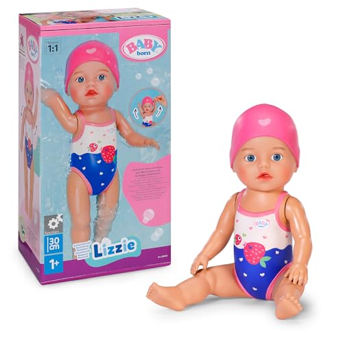 BABY born Zwemmende Lizzie 30 cm – badpop, werkt zonder batterijen, geschikt voor water, voor kinderen vanaf 1 jaar
