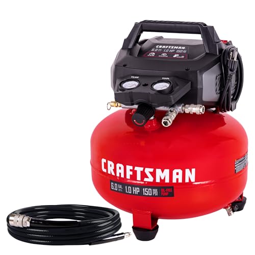 CRAFTSMAN 6 Gallon Portable Pancake Air Compressor, Max 150 PSI (CMXECXA0210641C)