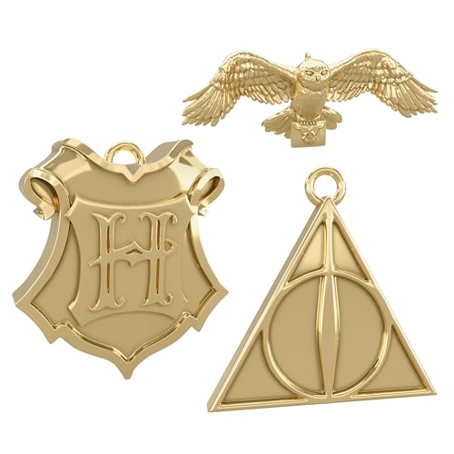 Hallmark Keepsake Harry Potter Ornaments - 3 Pack Deathly Hallows, Hedwig & Hogwarts Crest Design