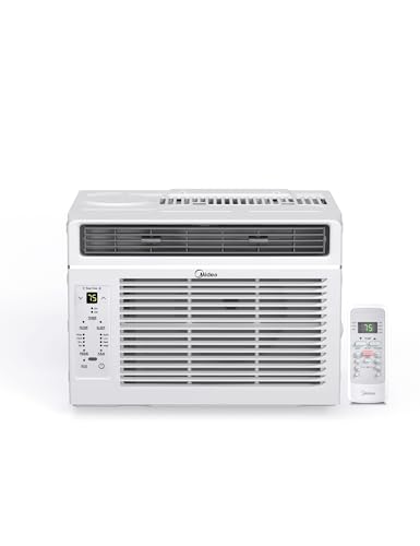 Midea 6,000 BTU Window Air Conditioner with Remote Control, Cools up to 250 sq. ft., 3-In-1 technology: air conditioner, dehumidifier, and fan modes MAW06R1YWT-S