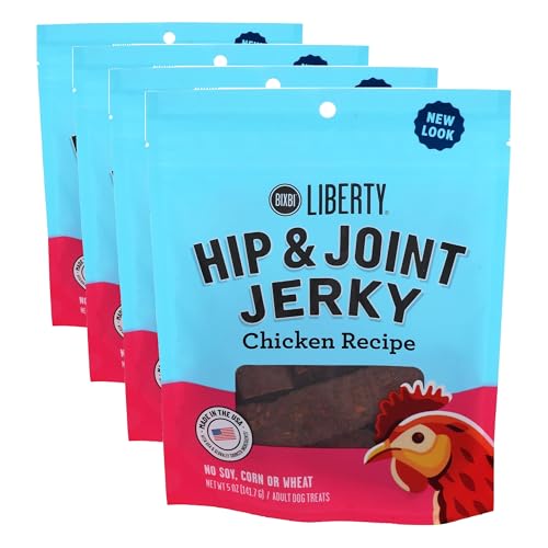 BIXBI Liberty Functional Healthy Hip and Joint Dog Jerky Treats, Chicken, 5 Ounce (Pack of 4)