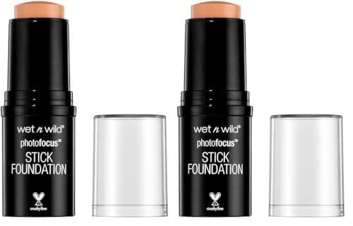 wet n wild Photo Focus Matte Foundation Stick Makeup, Sunkiss Beige | Vegan & Cruelty-Free (Pack of 2) Sunkiss Beige 1 Count (Pack of 2)