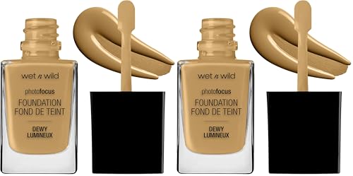wet n wild Photo Focus Dewy Liquid Foundation Makeup, Caramel (Pack of 2) Caramel 0.29 Ounce (Pack of 2)