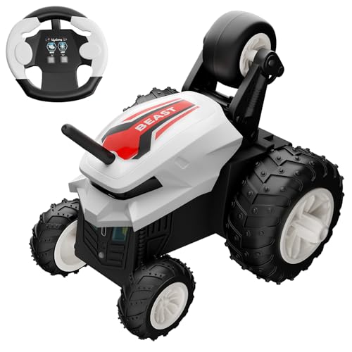 Turbo Rechargeable Rolling & Rotating Stunt Remote Control Car for Kids 3-10 Years, 4x4 Type-C Stunt Car Toy, High Speed, Long-Range Off-Road RC Car f