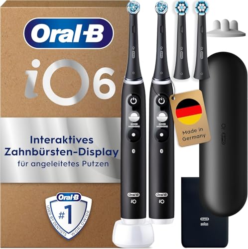 ⚡ BLITZDEAL (-45%) Oral-B iO Series 6 Elektrische Zahnbürste, Doppelpack, Schwarz