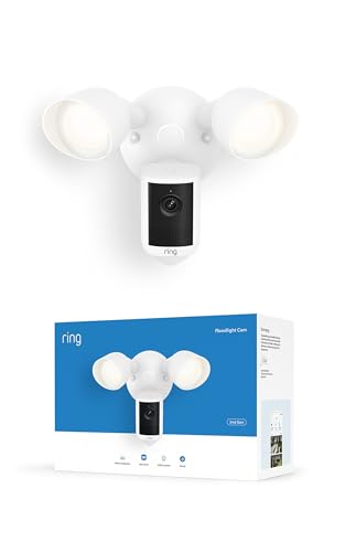 ⚡ BLITZDEAL (-45%) Ring Flutlichtkamera (Floodlight Cam), festverdrahtet(neueste Generation), Weitwinkel-Video in Retinal 2K, optimierter 6x-Zoom, leuchtstarke Flutlichter, 30-tägiger Gratiszeitraum für Ring-Abonnement