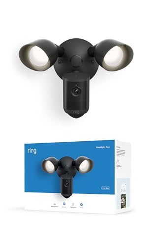 ⚡ BLITZDEAL (-45%) Ring Flutlichtkamera (Floodlight Cam), festverdrahtet(neueste Generation), Weitwinkel-Video in Retinal 2K, optimierter 6x-Zoom, leuchtstarke Flutlichter, 30-tägiger Gratiszeitraum für Ring-Abonnement