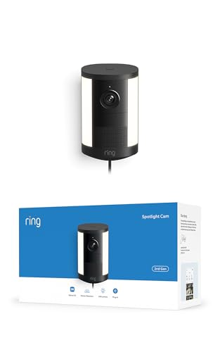 ⚡ BLITZDEAL (-41%) Ring Spotlight Cam 2K, Spotlight Kamera, Netzstecker (neueste Generation), Retinal 2K, optimierter 6x-Zoom, bewegungsaktivierte Spotlights, 30-tägiger Gratiszeitraum für Ring-Abonnement