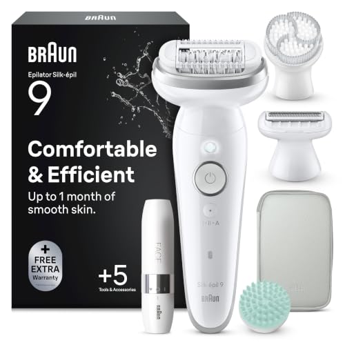 ⚡ BLITZDEAL (-36%) Braun Epilierer Damen Silk·épil 9 SkinSpa, Ladyshaver, 9-381, Silber