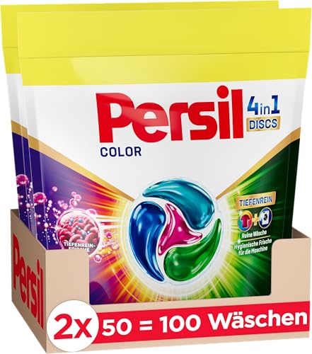 (-34%) PERSIL 4in1 Color DISCS (100 Waschladungen), Waschmittel mit Tiefenrein-Frische, Colorwaschmittel für reine Wäsche und hygienischer Frische für die Maschine