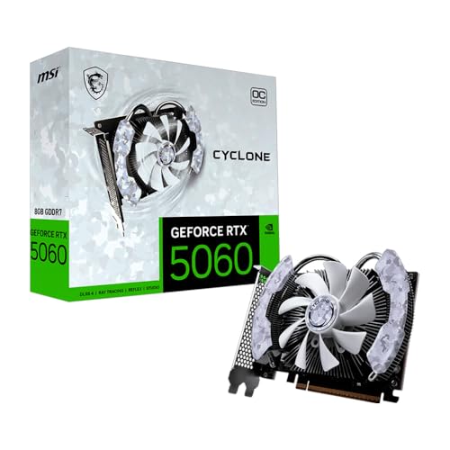 MSI RTX5060 Cyclone OC, Placa de Vídeo 8GB GDDR7, 128 Bits, GPU NVIDIA