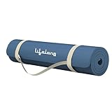 Lifelong Yoga Mat for Gym Yoga Home Workout EVA Material 4mm Thick AntiSlip Exercise Fitness Mat with Carry Strap for Men Women Blue