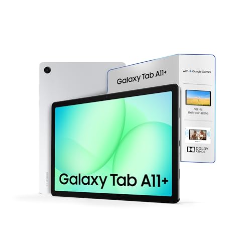 Samsung Galaxy Tab A11+ [Smartchoice], 11-inch (27.82 CM), LCD Display, 6GB RAM, 128GB ROM, Wi-Fi, Quad Speakers, Dolby Atmos, Silver, AI Enabled