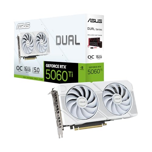 ASUS Dual GeForce RTX™ 5060 Ti 16GB GDDR7 White OC Edition (PCIe 5.0, 16GB GDDR7, DLSS 4