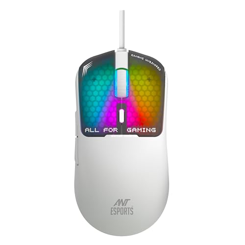 Ant Esports Virtus100 Wired RGB Gaming Mouse | Light Weight |6D Durable Buttons | High Performance Up to 12800 DPI 1000Hz Polling Rate | AI Sensor | 2