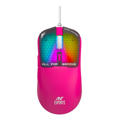 Ant Esports Virtus100 Wired RGB Gaming Mouse | Light Weight |6D Durable Buttons | High Performance Up to 12800 DPI 1000Hz Polling Rate | AI Sensor | 2