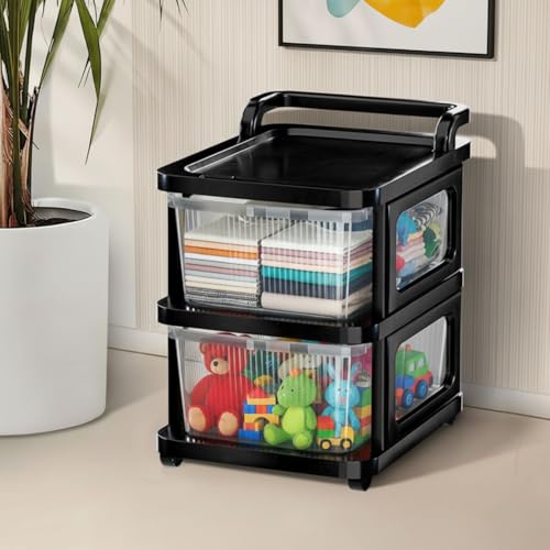 Aliensware 2Layer Plastic Storage Drawer Organizer with Wheels, Modular Cabinet for Home, Office, School, Hospital, Parlor, Morden Kitchen,Clothes, To