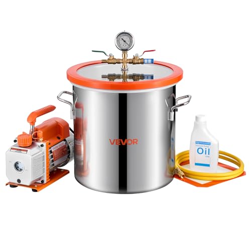 VEVOR 5 gallon vacuum chamber kit (glass lid) - product preview