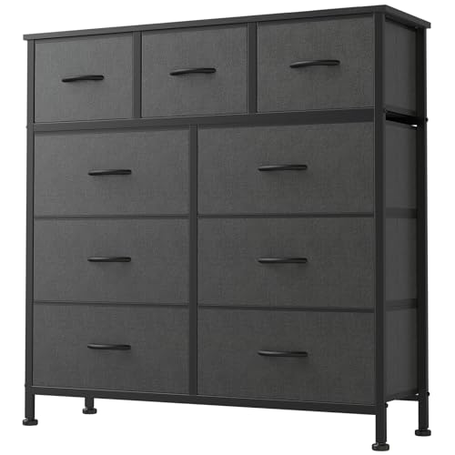 DUMOS 9 Drawer Fabric Bin Dresser (39.4" x 39.4" x 11.8", Grey) $39 + Free Shipping