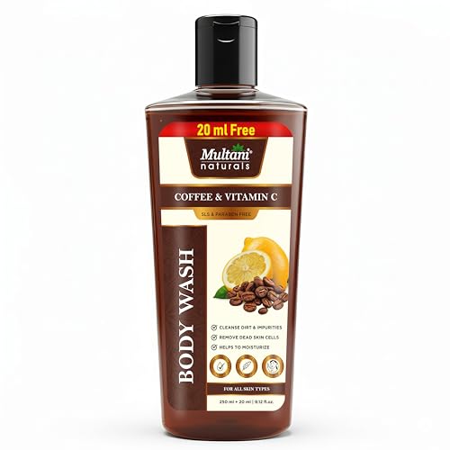Multani Naturals Coffee & Vitamin C Body Wash I Body Wash for Men & Women – its Unisex I Herbal Body Cleanser for Skin Brightening, Reduce Skin Puffin