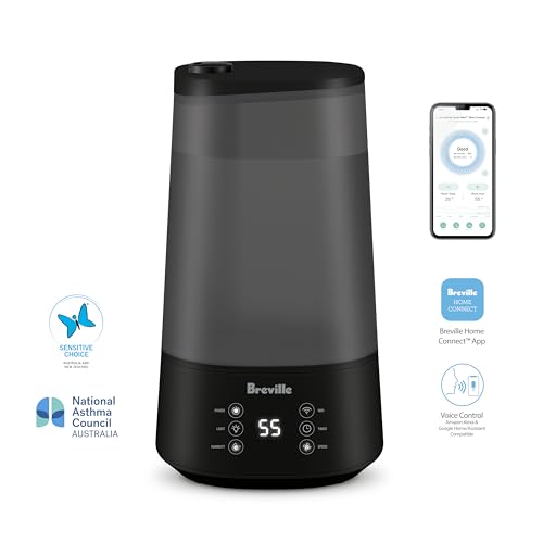 Breville, the Smart Mist Glow Connect Humidifier, Grey, LAH378GRY2IAN1