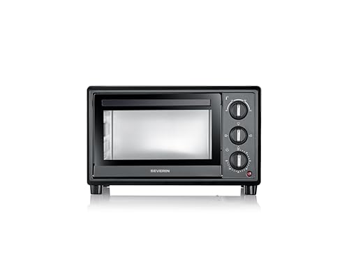 (-37%) Severin Back- und Toastofen, Bake&Toast, 20L, bis 230°C, 120Min. Timer, Mini-Backofen, Ober- und Unterhitze, inkl. Krümelblech, Backblech, Grillrost, automatische Abschaltung, 1600W, schwarz, TO 2078