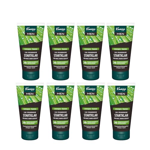🔥 SELTEN SO GÜNSTIG (-46%) Kneipp MEN 3 in 1 Pflegedusche Startklar Reisegröße - belebendes Duschgel für Haut, Haar & Gesicht - Multipack 8 x 50ml