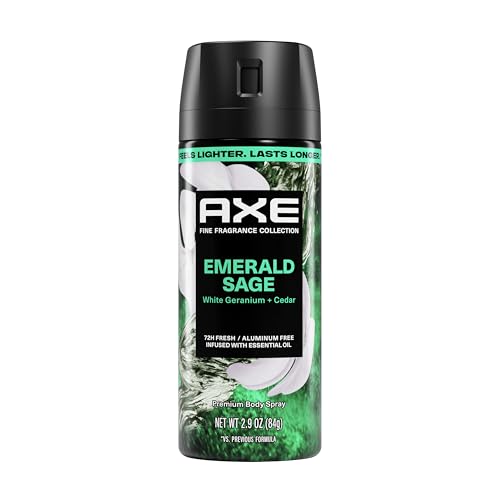 AXE Fine Fragrance Collection Body Spray Emerald Sage 72 Hour Freshness Aluminum Free 2.9 oz