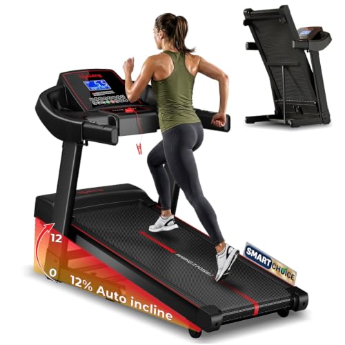 Lifelong 5HP Peak Motorized Treadmill for Home | 12% Auto Incline | 12 Preset Programs | 14 km/h Speed | 110 kg Capacity | LCD Display| Hydraulic Fold