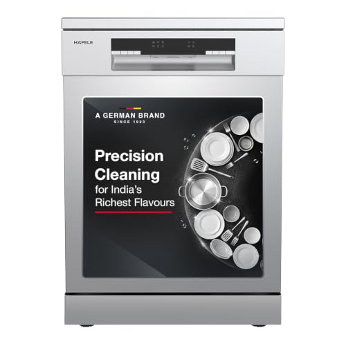 Hafele Aqua Chrome Dishwasher |13 Place Settings |Upto 70 Utensils |Designed for Indian Kitchens |Free-Standing |Hygienic & High-Performance Cleaning 