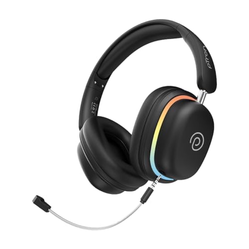 pTron Studio Xtreme, 70hrs Playtime, 40ms Low-Latency, Dual Device Pairing, Wireless Over Ear Headphones w/Detachable Mic & TruTalk ENC Calls, 40mm Dr