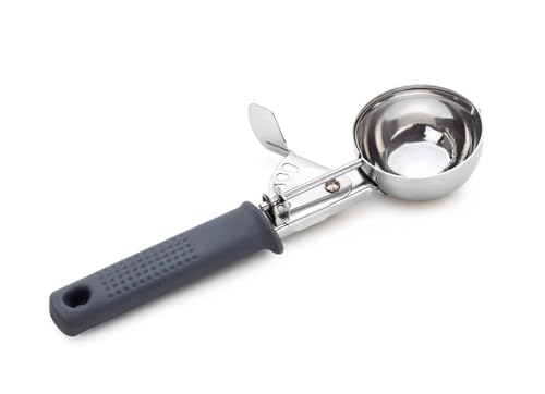 Clazkit Ice Cream Scoop | Push Button | Stainless Steel Ice Cream Scoop with Ergonomic Handle – Heavy Duty, Rust-Resistant Dessert Scooper | Color May