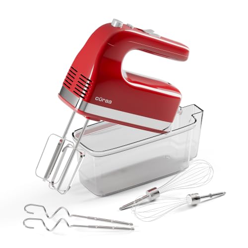 Cüraa Hand Mixer | 300 Watts | 5 Speed Control with Turbo Mode | Egg Beater Electric with Whisk & Dough Hooks | Handheld Mixer for Cake, Cream, Dough,