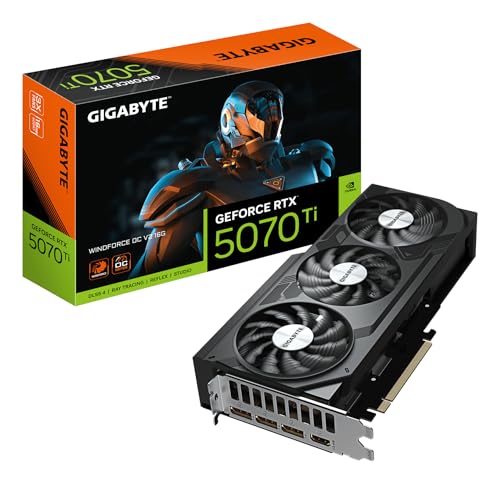 (-26%) Gigabyte GeForce RTX 5070 Ti WINDFORCE OC V2 16G Grafikkarte - 16GB GDDR6, 256bit, PCI-E 5.0, 2497 MHz GPU-Takt, 3 x DisplayPort, 1 x HDMI, GV-N507TWF3OCV2-16GD