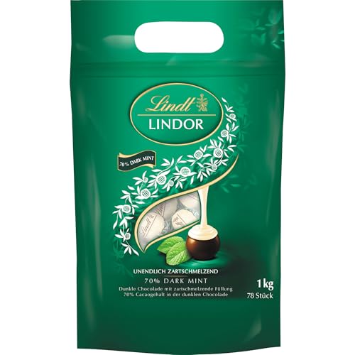 🔥 STARKER PREIS (-36%) Lindt Schokolade | LINDOR Kugeln Dark Mint, 1kg Beutel, Großpackung