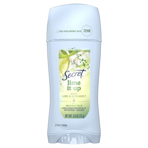 Secret Fresh Invisible Solid Antiperspirant & Deodorant for Women, Lime It Up, 2.6oz
