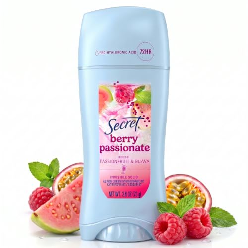Secret Fresh Invisible Solid Antiperspirant & Deodorant for Women, Berry Passionate, 2.6oz