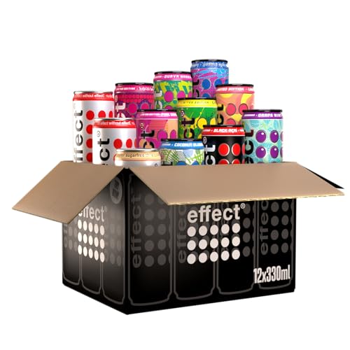 🔥 STARKER PREIS (-15%) effect Probierpaket Energy Drink – 12 x 330 ml Dosen Einweg – alle Sorten in einer Box – koffeinhaltiges Erfrischungsgetränk mit B-Vitaminen – fruchtig & vegan