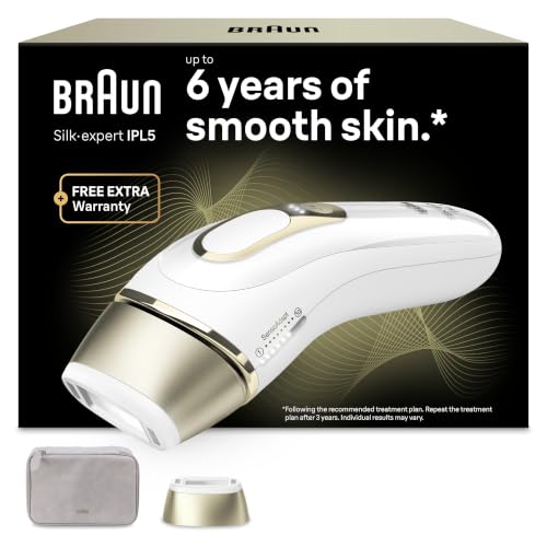 ⚡ BLITZDEAL (-44%) Braun IPL Geräte Haarentfernung Silk·expert Pro 5, PL5100, Weiß/Gold