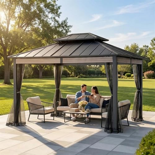 SunJoy 10 x 12 Hardtop Gazebo Best All-Steel Construction A durable frame and broad coverage make