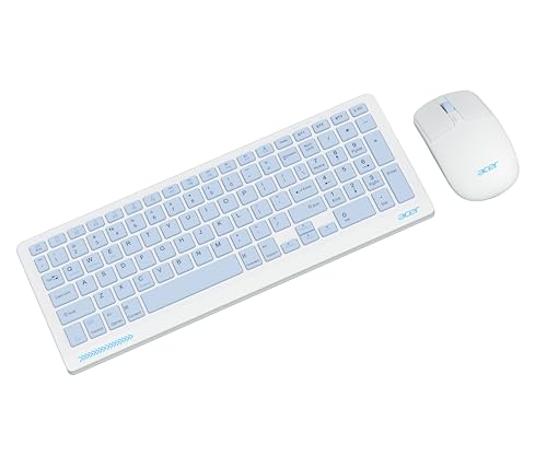 Acer ZenKeys Duo Wireless Keyboard & Mouse Combo | 2.4 GHz + Bluetooth | Rechargeable 500 mAh Type-C | 99-Key Silent Keyboard | 1600 DPI Optical Mouse