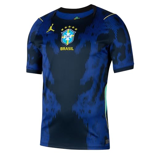 Nike Camisa de futebol masculina Brazil 2026 Away Jordan Dri-Fit IU1072-417, Azul royal/preto, G