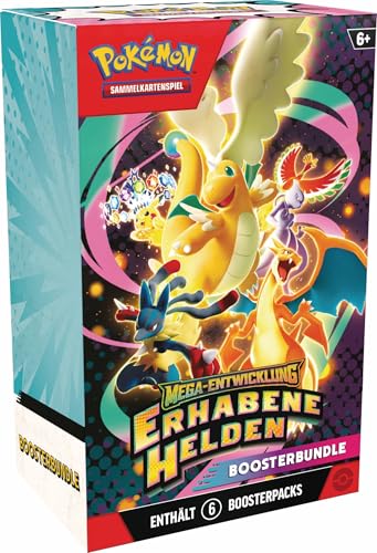 (-14%) Pokémon-Sammelkartenspiel: Boosterbundle Mega-Entwicklung – Erhabene Helden (6 Boosterpacks)