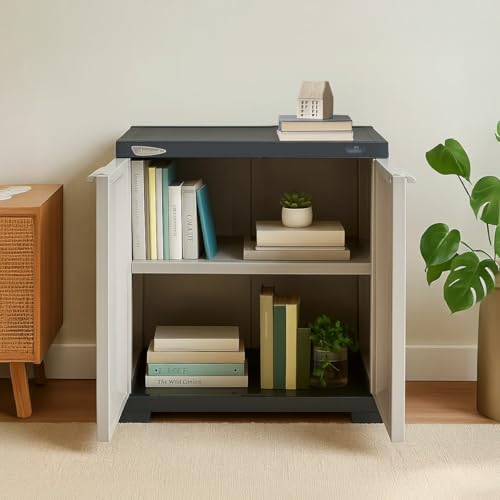 Nilkamal SpaceMax 2 Shelves Plastic Bookshelf with 3-Year Warranty| Multipurpose Storage Cabinet & Book Rack for Home | Durable, Waterproof, Easy-Clea